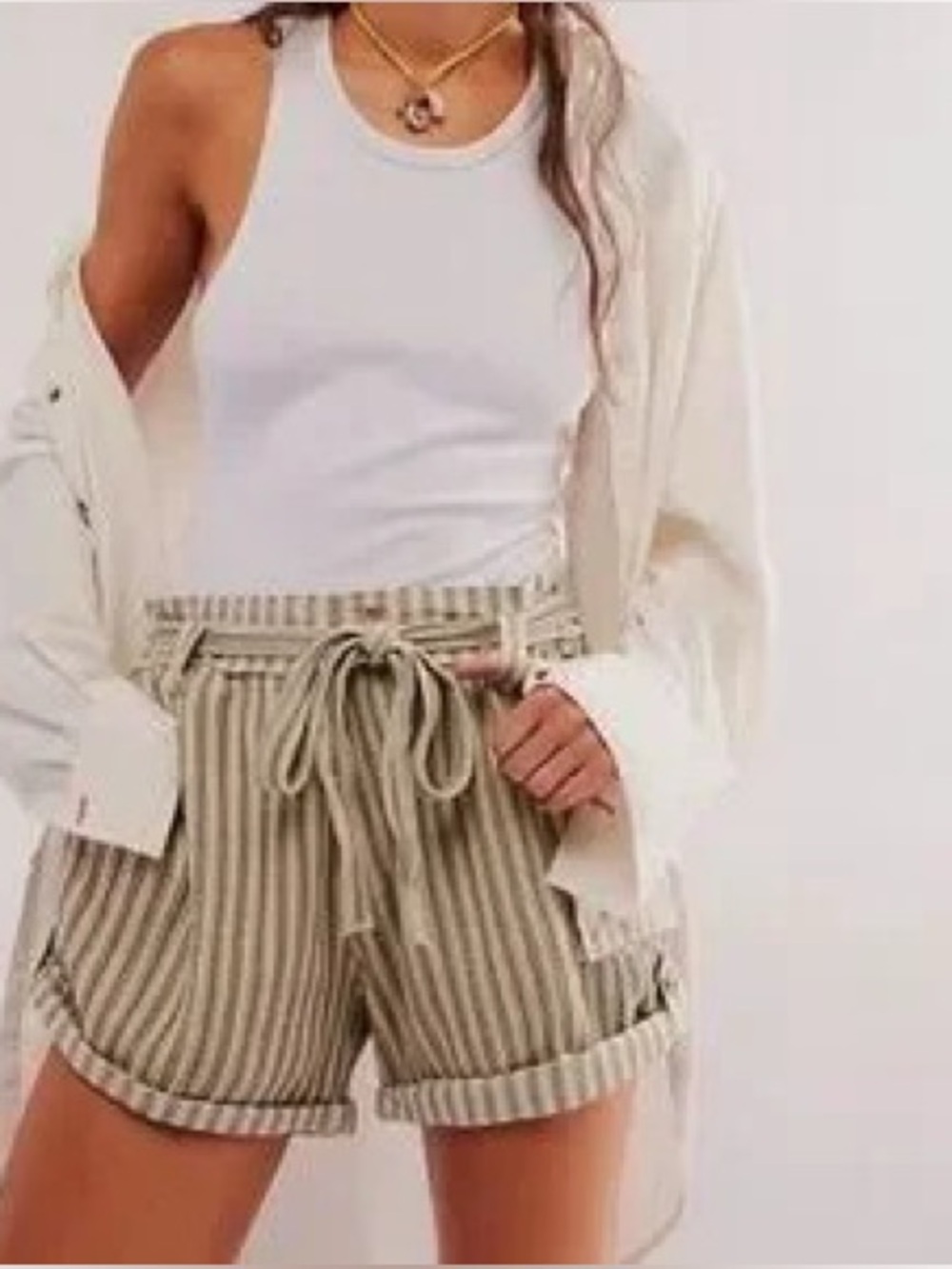 NWT Free People Paperbag Stripe Shorts